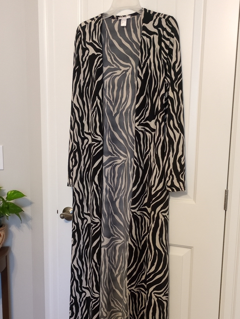 Revamped Black & White Zebra Print Long Sleeve Dress